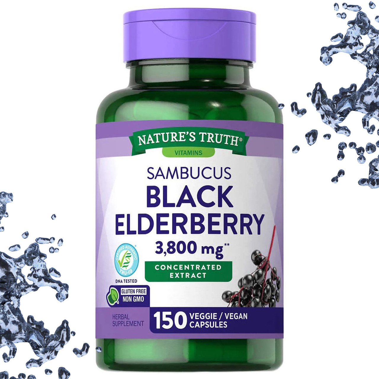 Чорна Бузина Nature's Truth Sambucus Black Eldelberry 3800 мг 150 вегетаріанських капсул