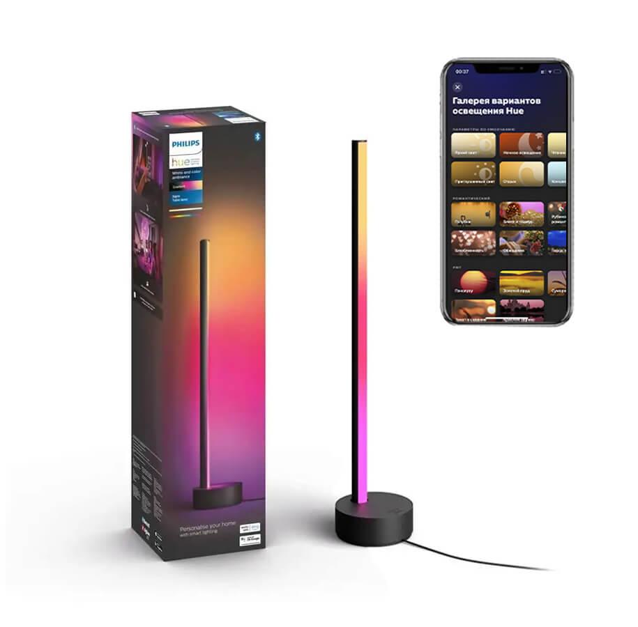 Настільний світильник Philips Hue Gradient Signe White and Color 55 см, ZigBee, Bluetooth, Apple HomeKit (Чорний), фото 1