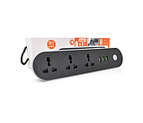 Сетевой фильтр ТВ-Т56, 3 розетки + 3 USB, 2 м, сечение 3х0,75мм, 2500W, Black, Box, фото 3