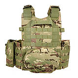 Жилет тактичний плитоноска MOLLE мультикам військова армійська, фото 7