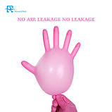 Рукавички одноразові (нітрил/вініл) рожеві М, фото 5