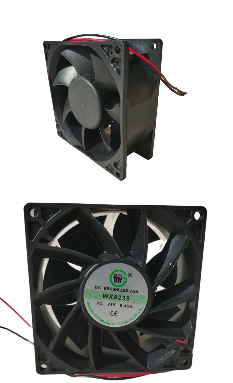 Вентилятор для зварювального інвертора DC 24v 92/92/38мм, 0.45а, фото 1