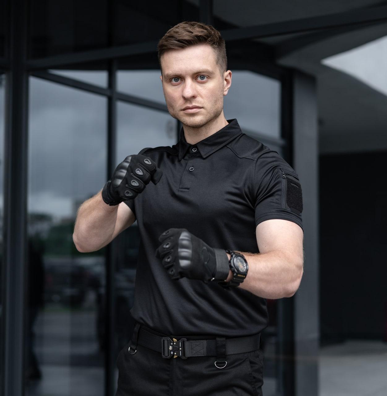 Поло тактичне "Tactical" Polo Black L - фото 3 - id-p1639295616