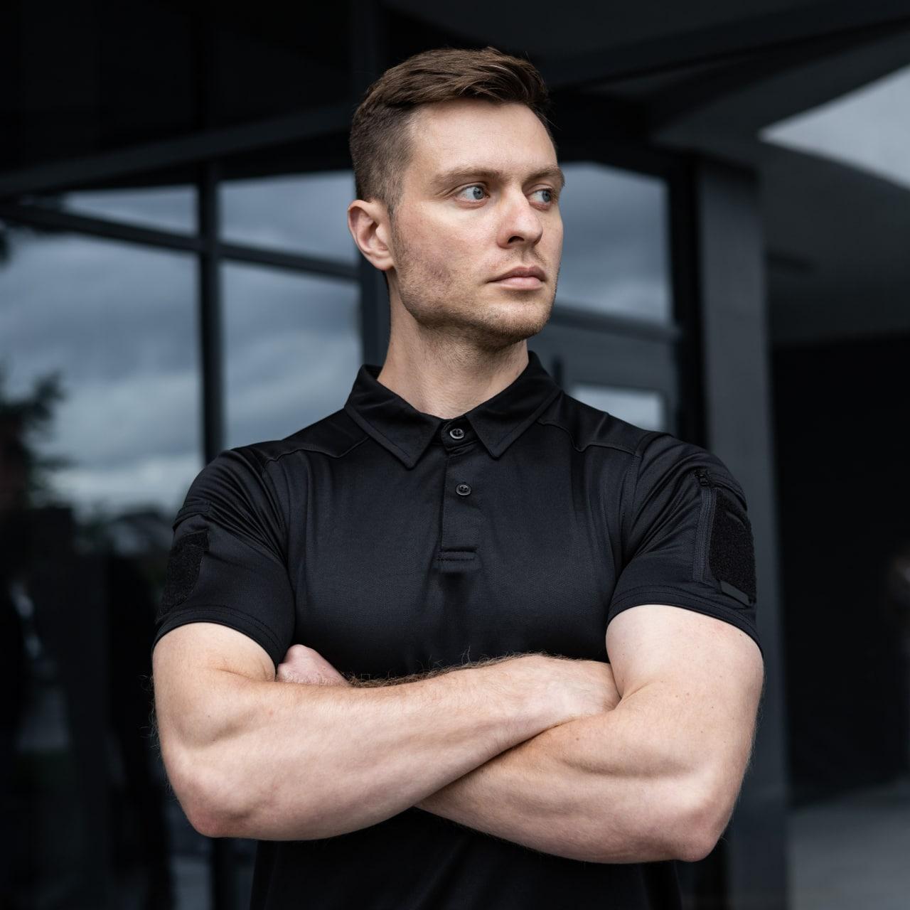 Поло тактичне "Tactical" Polo Black L - фото 6 - id-p1639295616