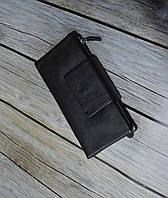 Великий шкіряний гаманець органайзер чорного кольору
