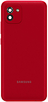 Задняя крышка Samsung A035 Galaxy A03 красная оригинал + стекло камеры