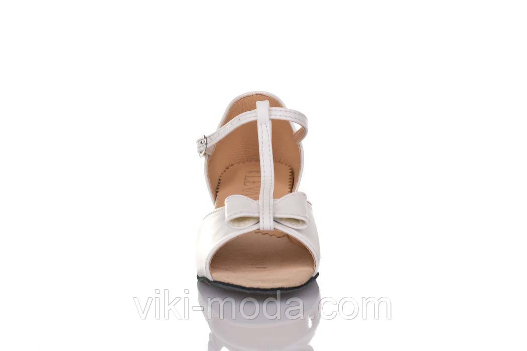 Туфли для танцев блок-каблук "Лиза" белая кожа 21.5 - фото 3 - id-p1639312244
