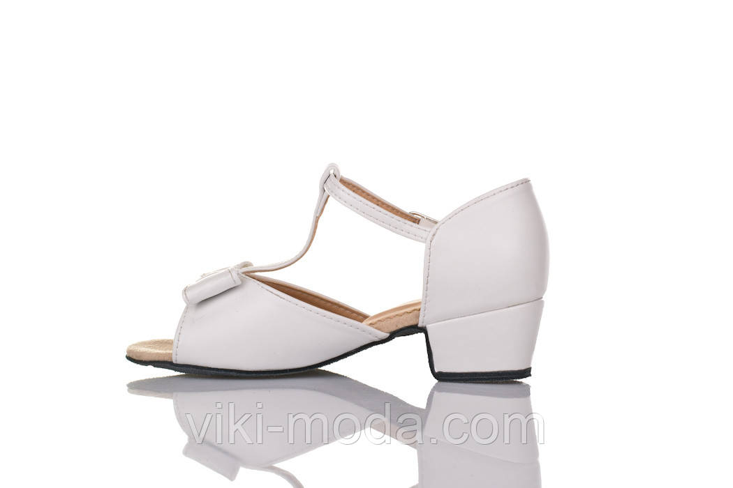 Туфли для танцев блок-каблук "Лиза" белая кожа 21.5 - фото 6 - id-p1639312244