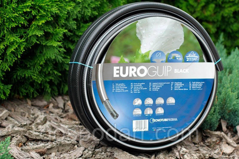 Шланг садовий Tecnotubi Euro Guip Black діаметр 1/2 дюйма, довжина 20 м