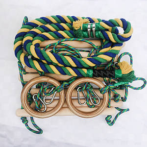 Дитячий навісний набір 2,5метра для дитячого майданчика (кільця,канат, сходи) DNN-3K-2,5М