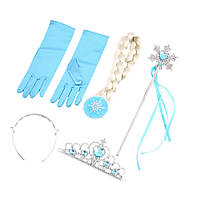 Комплект аксессуаров для наряда Эльзы (волосы, перчатки, волшебная палочка, корона)