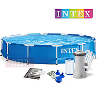 Каркасный бассейн Intex 366 x 76 см Metal Frame Pool + фильтр-насос