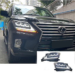 Передні фари Lexus LX 570 (12-16) тюнінг Full Led оптика (стиль 2020)