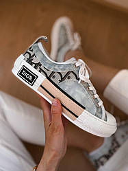 Жіночі кросівки Dior B23 Low Logo Grey Premium