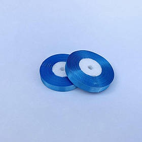 Стрічка атласна, 1,2 см, синя, 23 м - рулон