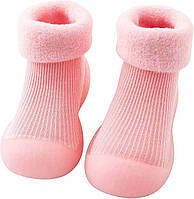 Носочки-ботиночки для малышей с не скользящей подошвой 18/19(11,5 см внутренняя длина) Розовый (n-9232)