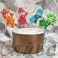 Съедобные фигурки на торт кондитерский декор из сахарной мастики набор Фиксики