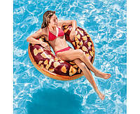 Надувний круг Шоколадний Пончик Intex 56262 Інтекс 114 см для плавання дитячий дорослий для купання басейн море літо відпочинок
