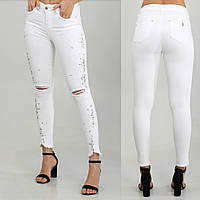Білі жіночі джинси зі стразами Dishe. 30