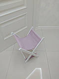 Підставка для сумки, білий каркас з велюровим бузковим (ліловим) текстилем, фото 2