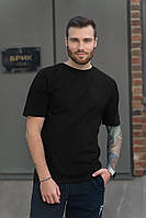Мужская футболка однотонная черного цвета размер: 48, 50, 52, 54, 56, 58