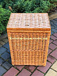 Корзина-ящик для білизни з лози 34х34х60см. Арт:8332, фото 3