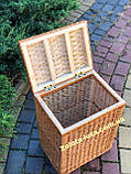 Корзина-ящик для білизни з лози 34х34х60см. Арт:8332, фото 5