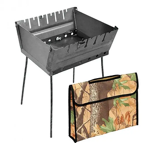Мангал-валіза Metal-Best на 6 шампурів | два рівня | 2мм + чохол в подарунок | холоднокатанна сталь