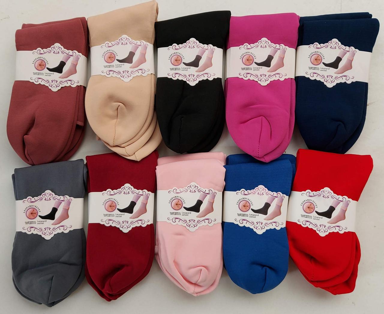 Шкарпетки жіночі утеплені «Leopard velvet» на байці (10 пар), фото 1