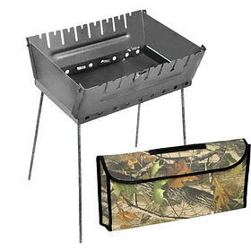 Мангал-валіза Metal-Best на 8 шампурів | два рівня| 2мм + чохол в подарунок | холоднокатанна сталь