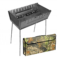 Мангал-валіза Metal-Best на 10 шампурів | два рівня | 2мм + чохол в подарунок | холоднокатанна сталь