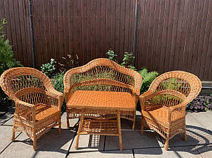 Комплект плетених меблів з лози "Капля"   (ціна вказана з накидками).