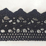 (1 метр) Бавовняне мереживо (льон) 3 см - Чорний (М6585-3), фото 3
