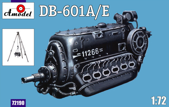 Пластикова модель 1/72 A-model 72190 німецький двигун DB-601A/E, фото 1