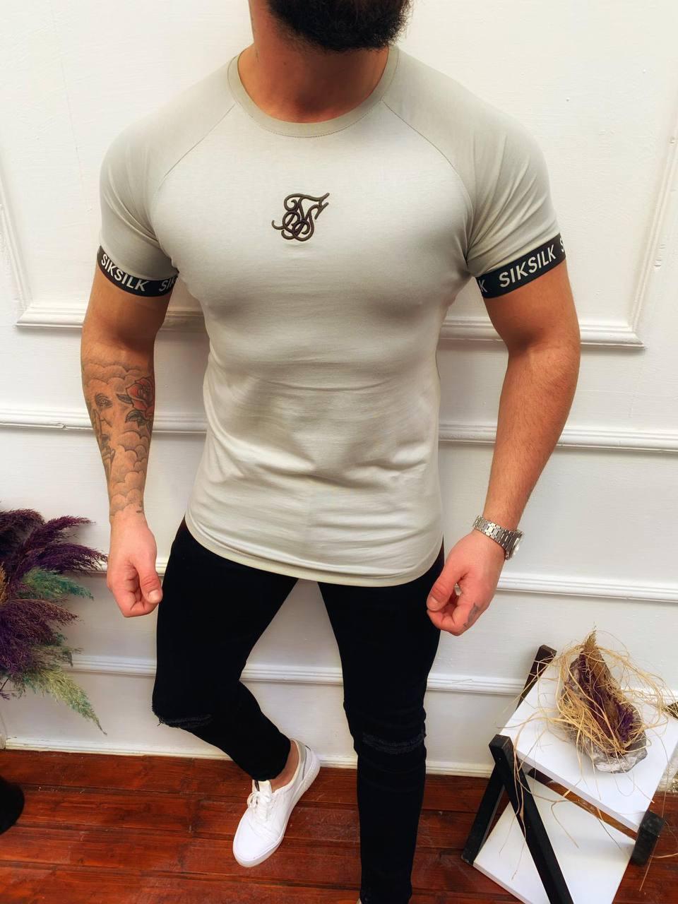 Чоловіча футболка Sik Silk M1053 сіра, фото 1