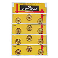 D=19мм пришивные застежки-кнопки для одежды Sindtex 12шт металлические цвет золотой