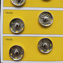 D=19мм, пришивні застібки-кнопки для одягу Sindtex 12шт метал колір сірий, фото 2