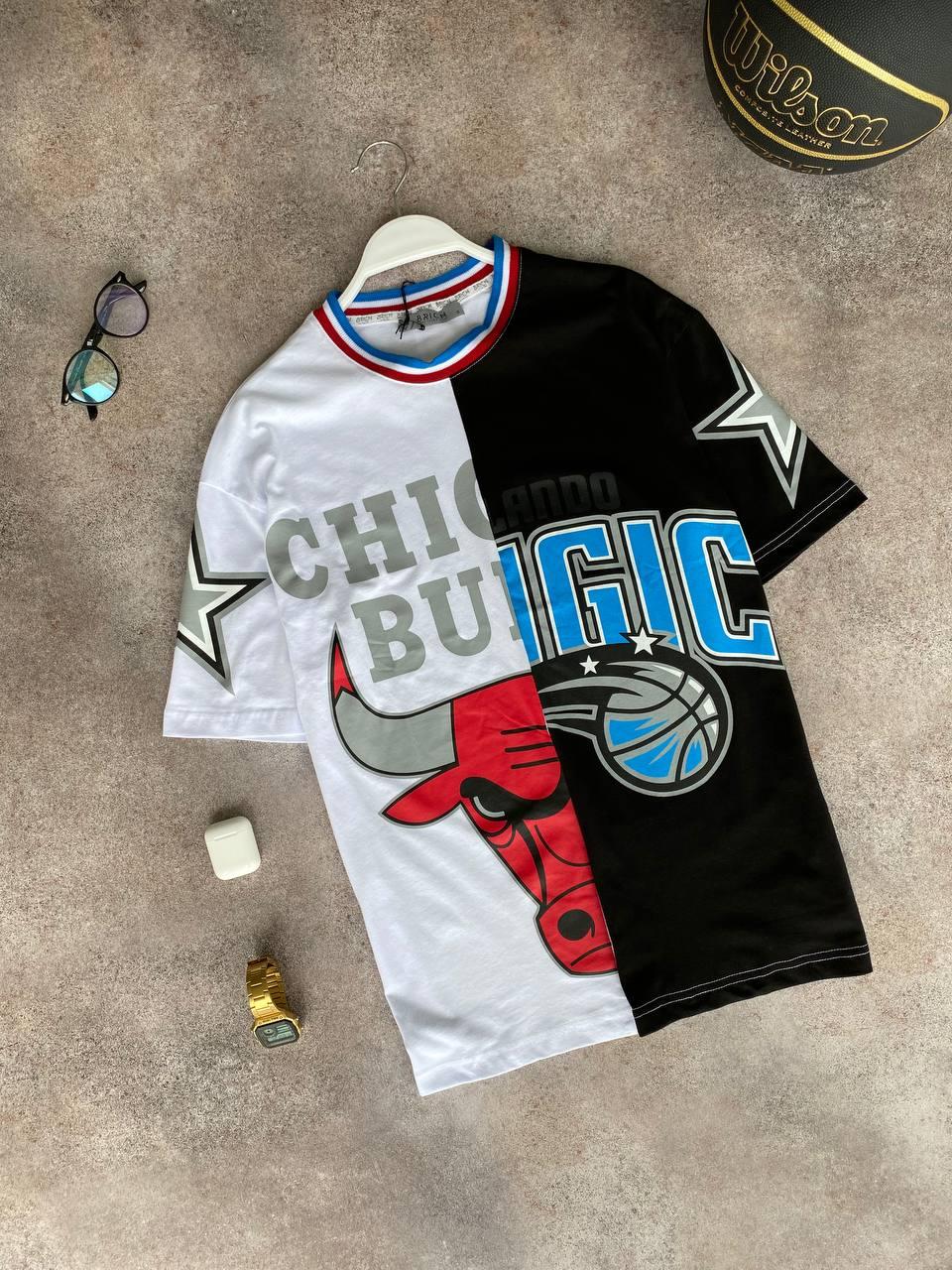 Чоловіча футболка Chicaco Bulls M1054 чорно-біла М, фото 1