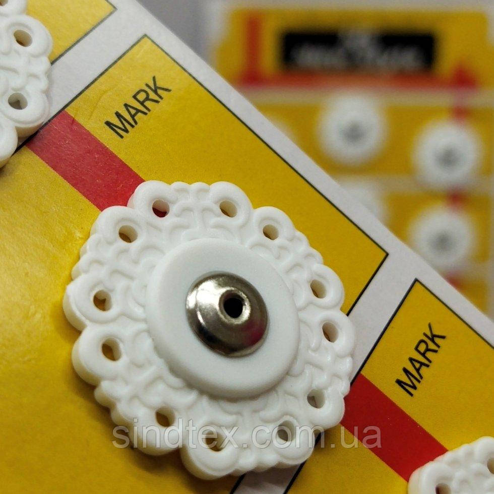 D=25 Мм Кнопки Пластиковые Декоративные для Одежды Пришивные Белый ...