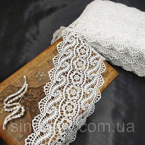 Купить (1 метр) Кружево макраме Sindtex 9см Цвет - Белый (27М-Y11487-1 ...