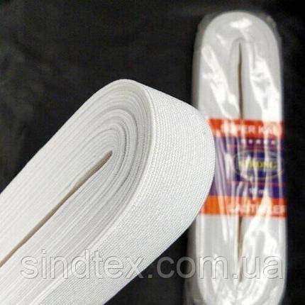 Резинка для одягу широка Strong 3 см біла, фото 2