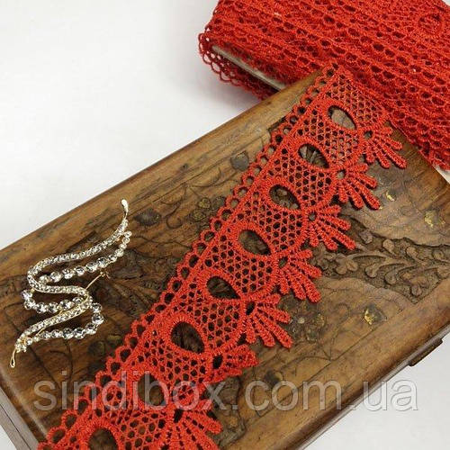 Купить Кружево макраме Sindtex 5см (20м) Цвет - Красный (01-Y10495-4 ...