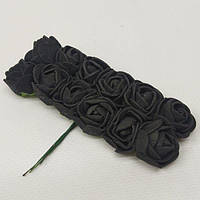 Розочки из фоамирана (12шт) цвет - Черный