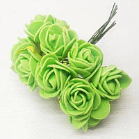 Розочки из фоамирана (12шт) цвет - Зеленый