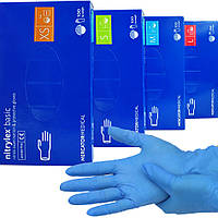 Нитриловые перчатки Nitrylex®, плотность 3.2 г. - PF PROTECT / basic - Синие (100 шт)