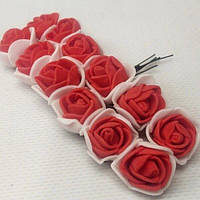 Трояндочки з фоамірану (ціна за 12шт),Білий+червоний