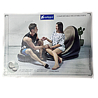 Надувне веломурове крісло диван з пуфом AIR SOFA з насосом для відпочинку Коричневий, фото 8