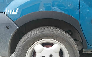 Renault Kangoo 1998-2008 гг. Накладки на арки пластик (4 шт., чорні) TMR Накладки на арки Рено Кенго
