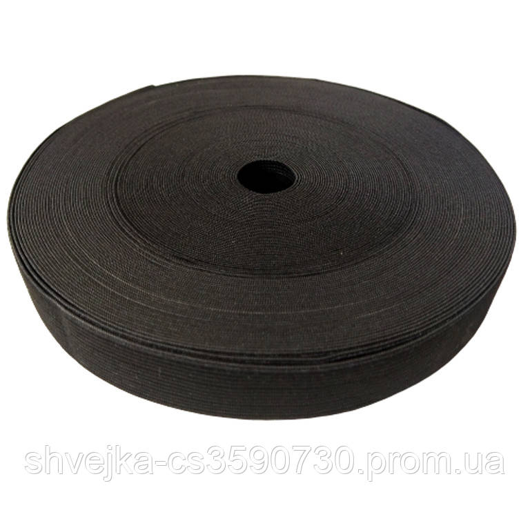 Широкая бельевая резинка для одежды Sindtex черная 3 см х 22,5 м - фото 1 - id-p1637341715