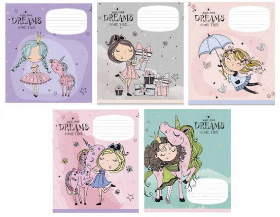 Зошит 12_арк. клітинка "Школярик" ГЛІТЕР / For pretty princess, фото 1